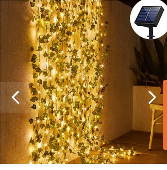 Cortina Enredadera Solar Led de Hojas